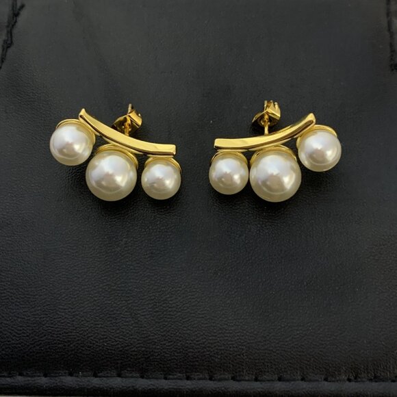 Celine Earrings with Pearls - Picture 1 of 5